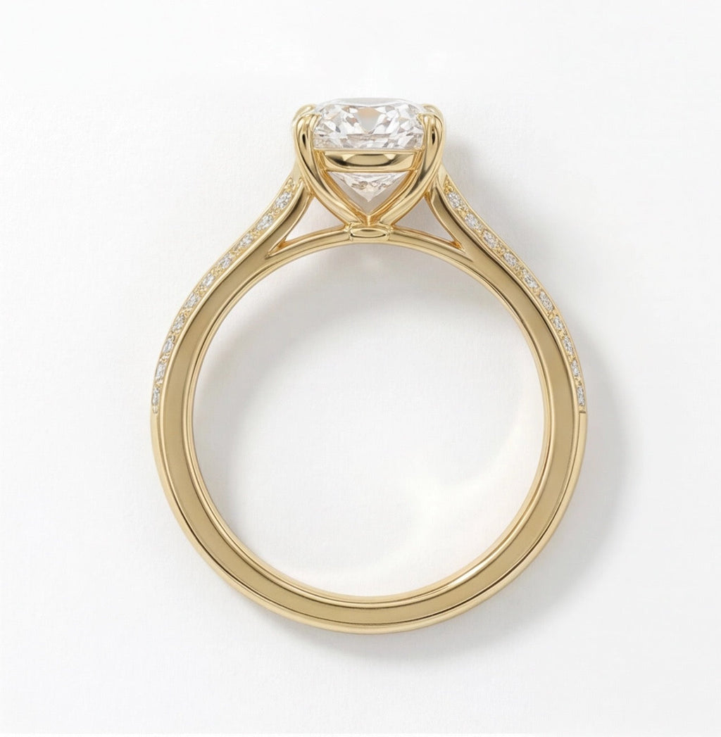 Éclat Oval Cut Lab Grown Diamond Engagement Ring in Yellow Gold My Store