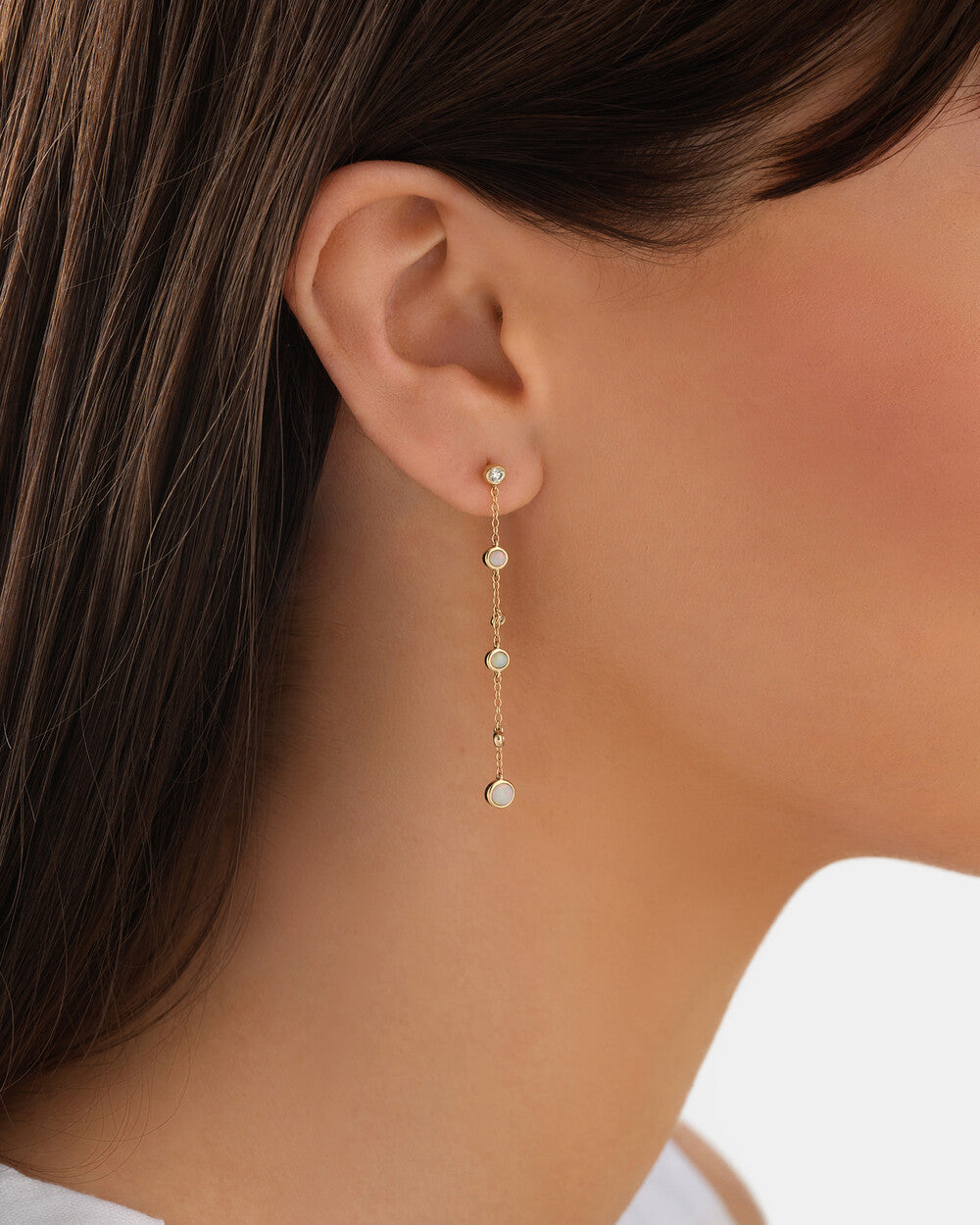 Cascade Lab Grown Diamond Drop Earrings in 18K Yellow Gold My Store