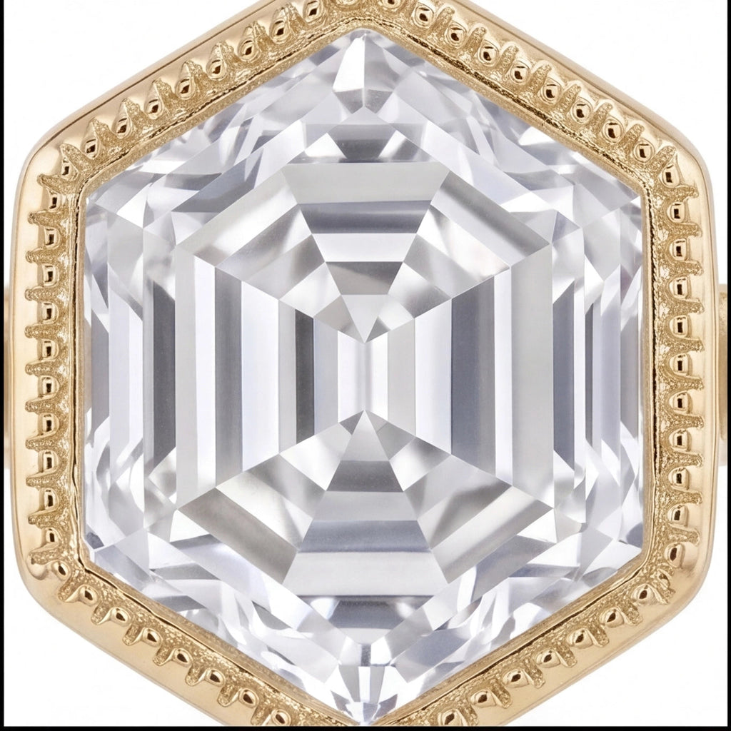 Céleste Hexagon Lab Diamond Ring in Yellow Gold My Store