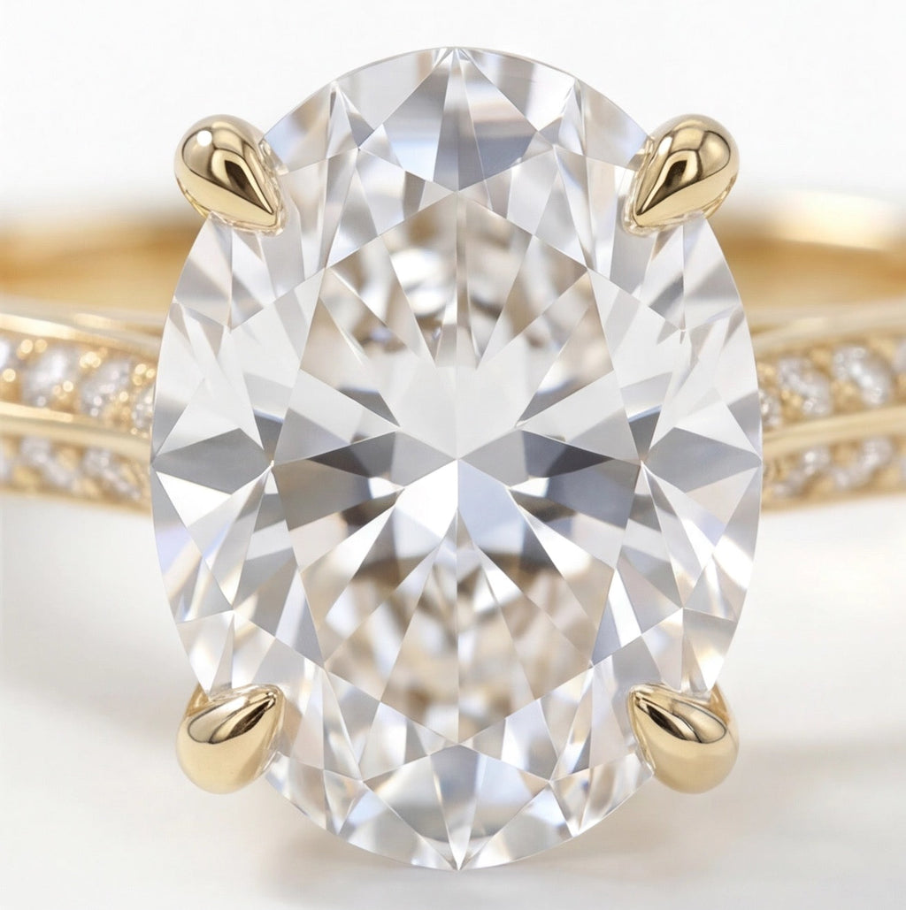 Éclat Oval Cut Lab Grown Diamond Engagement Ring in Yellow Gold My Store