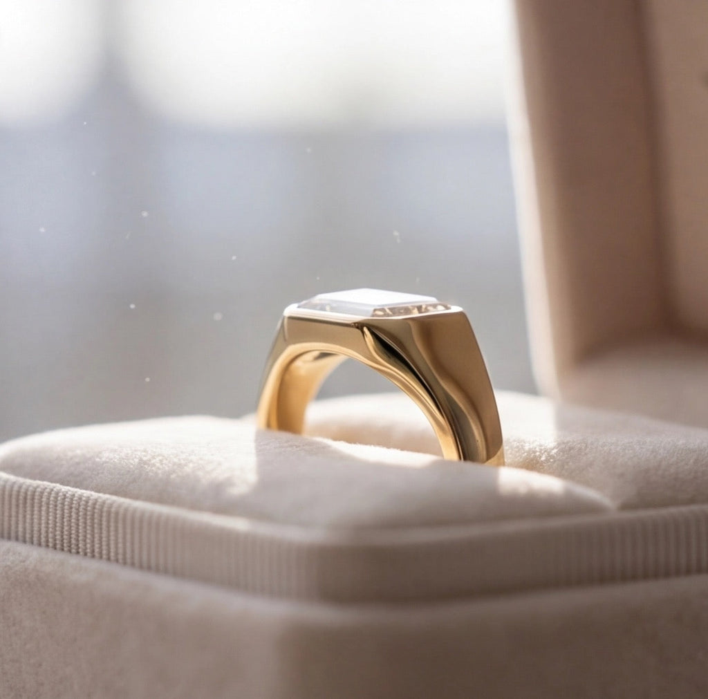 Régence Emerald Lab Diamond Ring in Yellow Gold My Store
