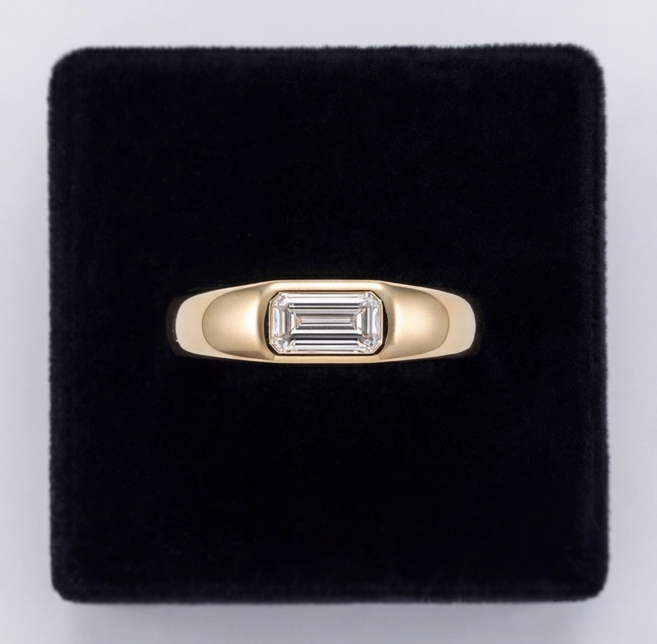 Glace Baguette Cut Lab Grown Diamond Engagement Ring in Yellow Gold My Store