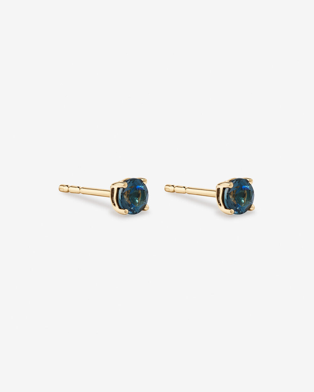 September Birthstone Sapphire Stud Earrings in Yellow Gold