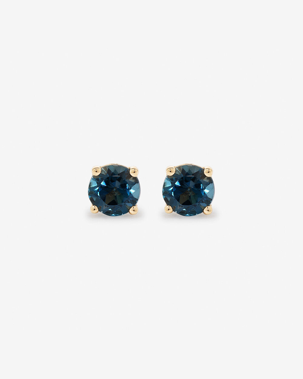 September Birthstone Sapphire Stud Earrings in Yellow Gold