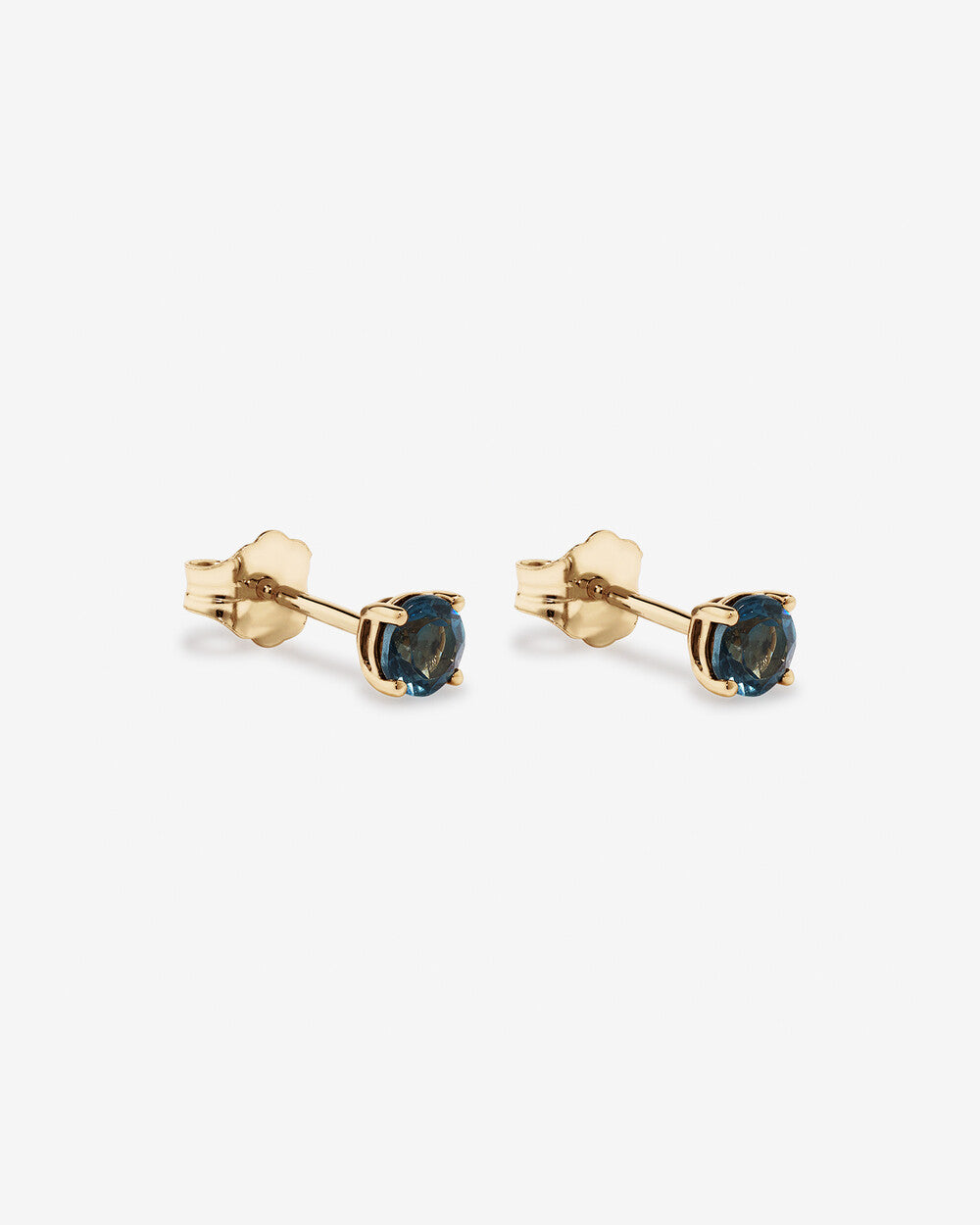 September Birthstone Sapphire Stud Earrings in Yellow Gold