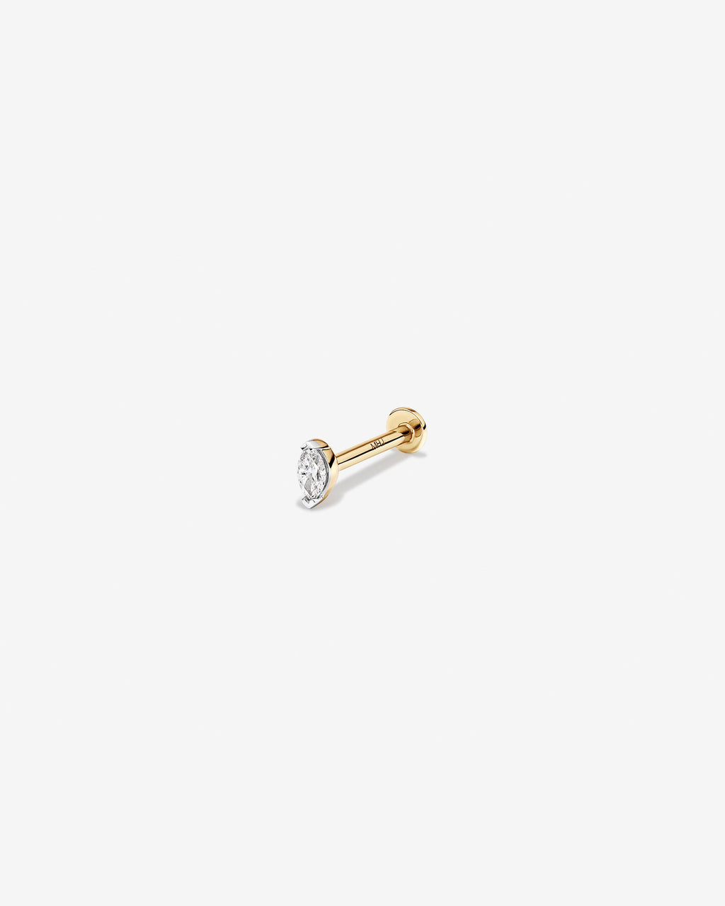 Marquise Diamond Flat-Back Stud in Yellow Gold
