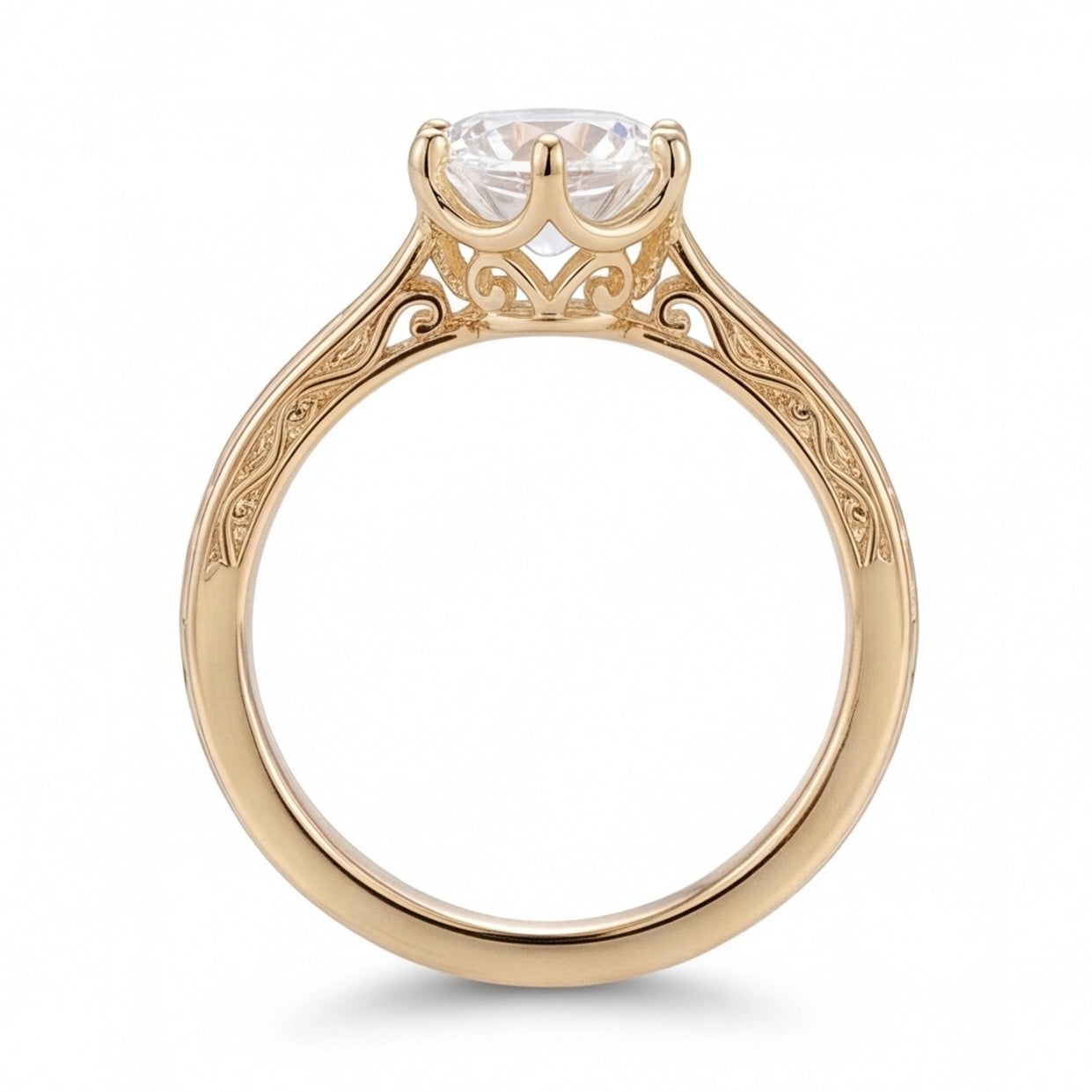 Héritage Round Lab Grown Diamond Engagement Ring in Yellow Gold My Store