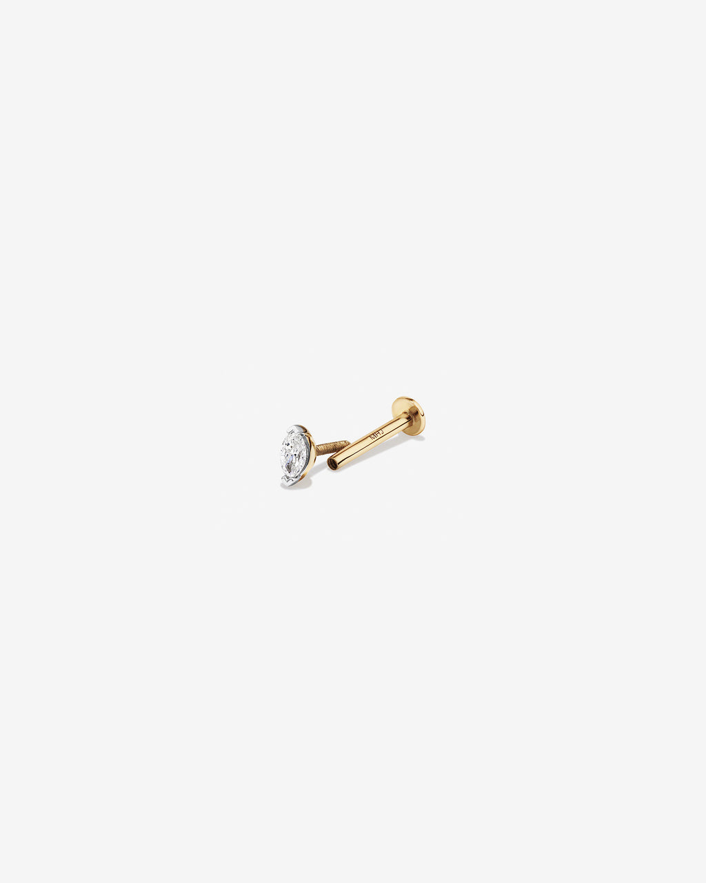 Marquise Diamond Flat-Back Stud in Yellow Gold