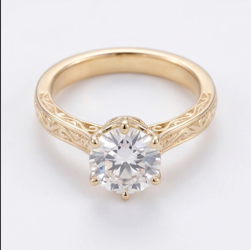 Héritage Round Lab Grown Diamond Engagement Ring in Yellow Gold My Store