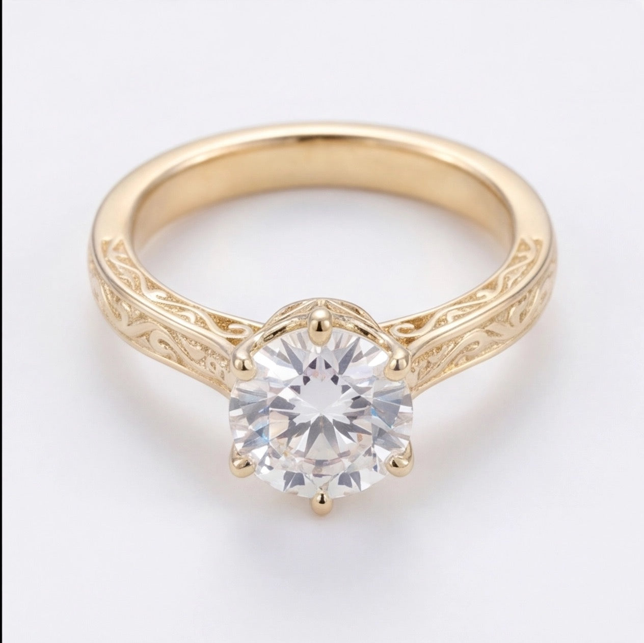 Héritage Round Lab Grown Diamond Engagement Ring in Yellow Gold My Store