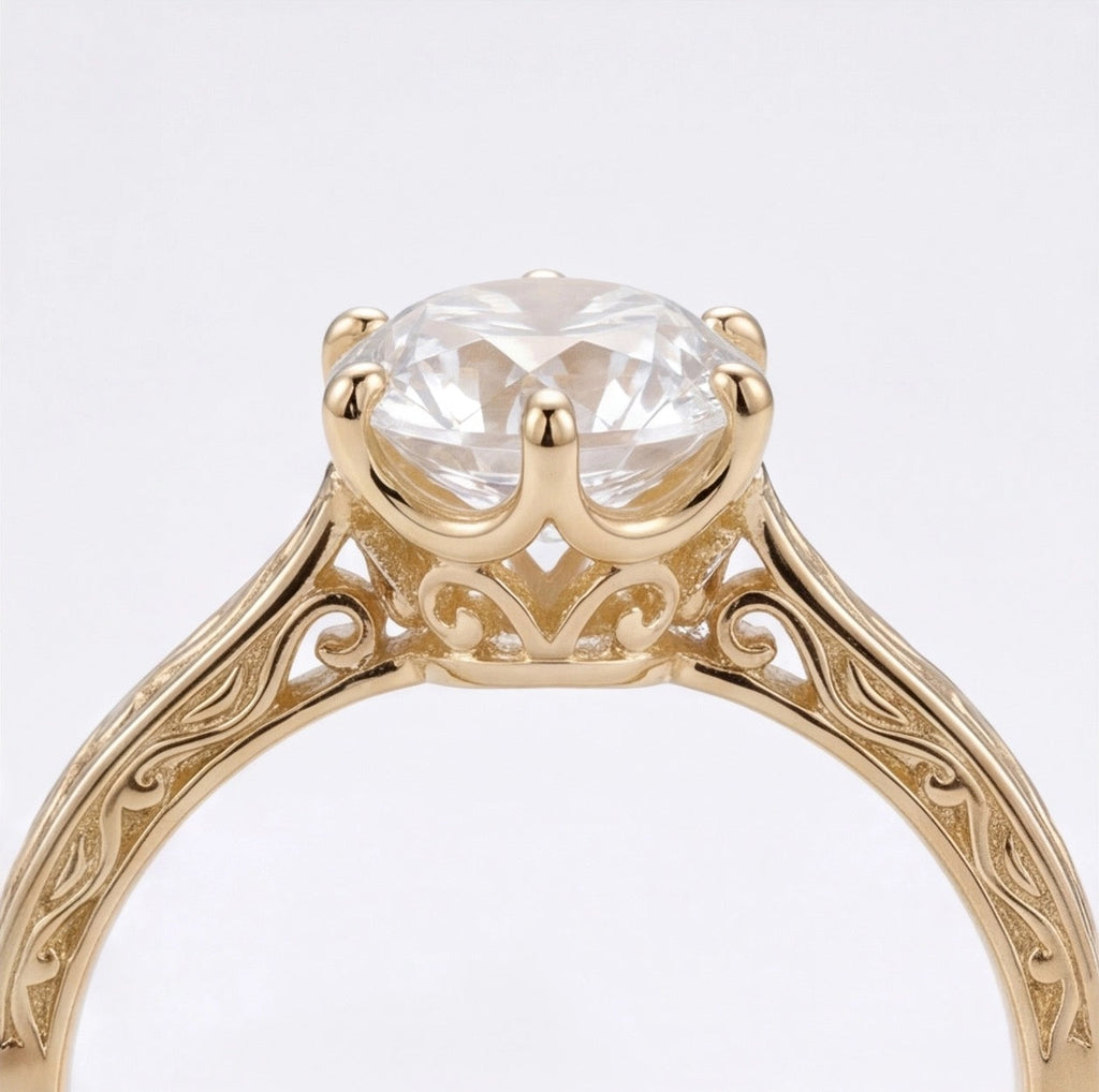 Héritage Round Lab Grown Diamond Engagement Ring in Yellow Gold My Store