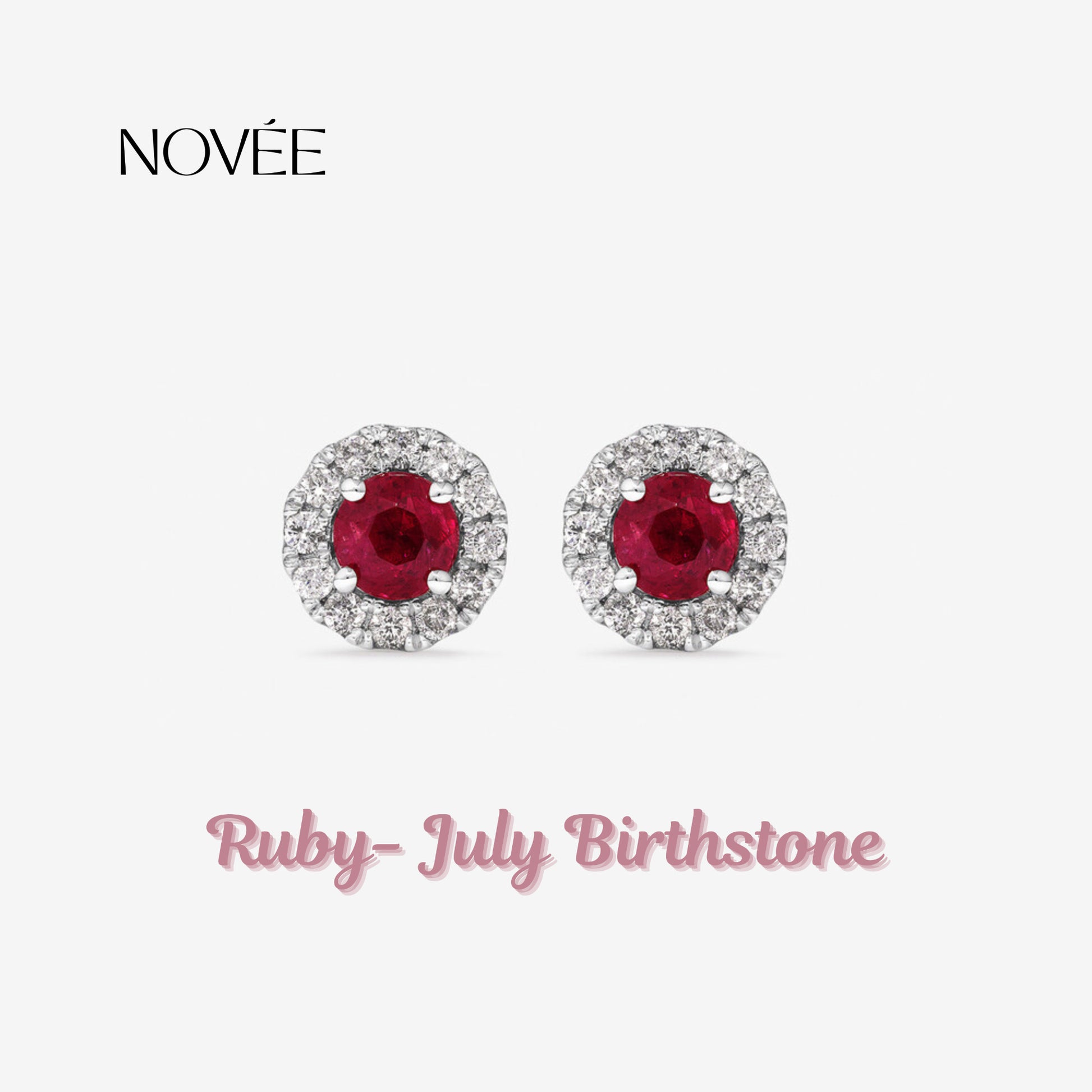 Emerald Halo Stud Earrings in Gold Round Green Gemstone with Diamond Halo