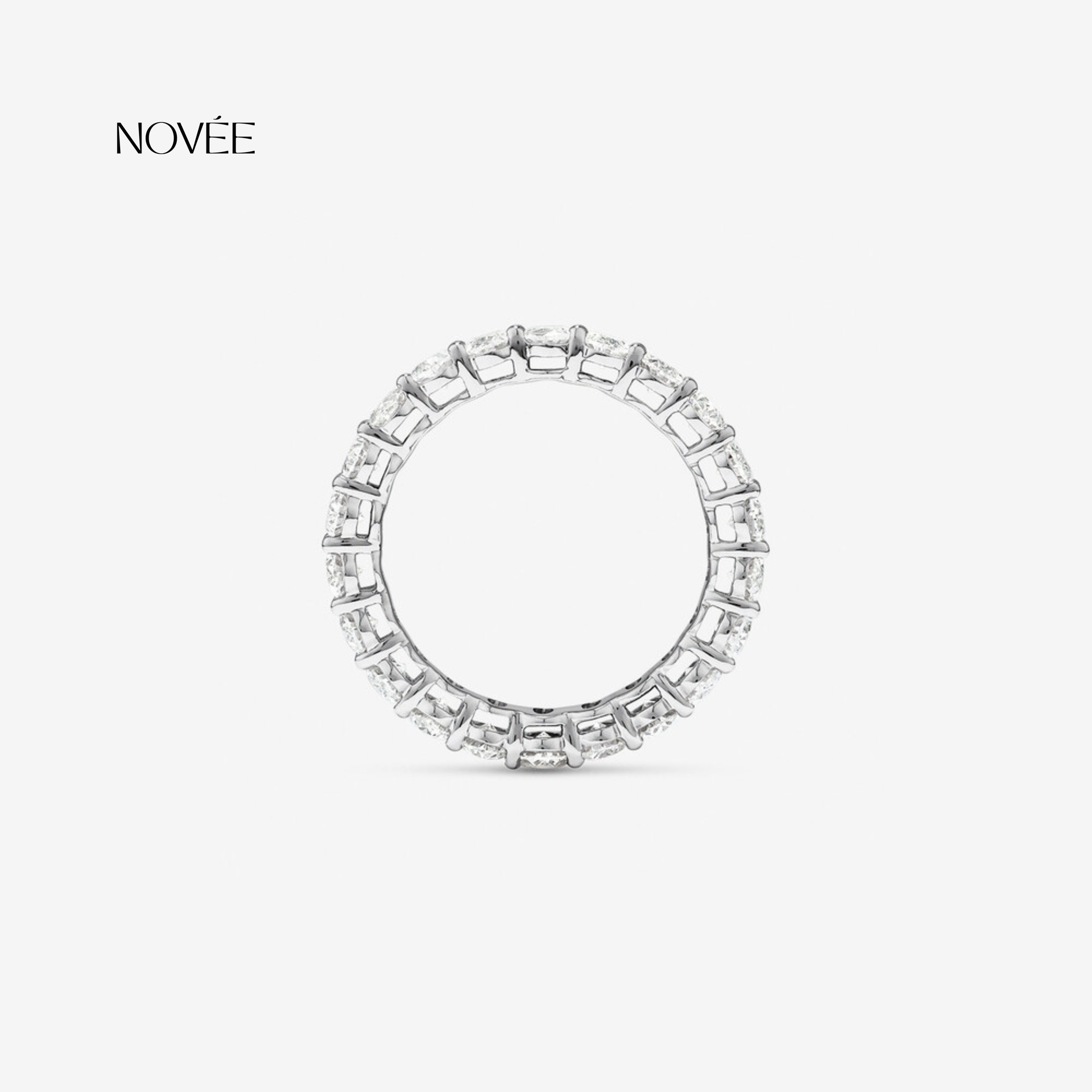 Oval Diamond Eternity Band Ring Minimal Wedding Anniversary Jewelry