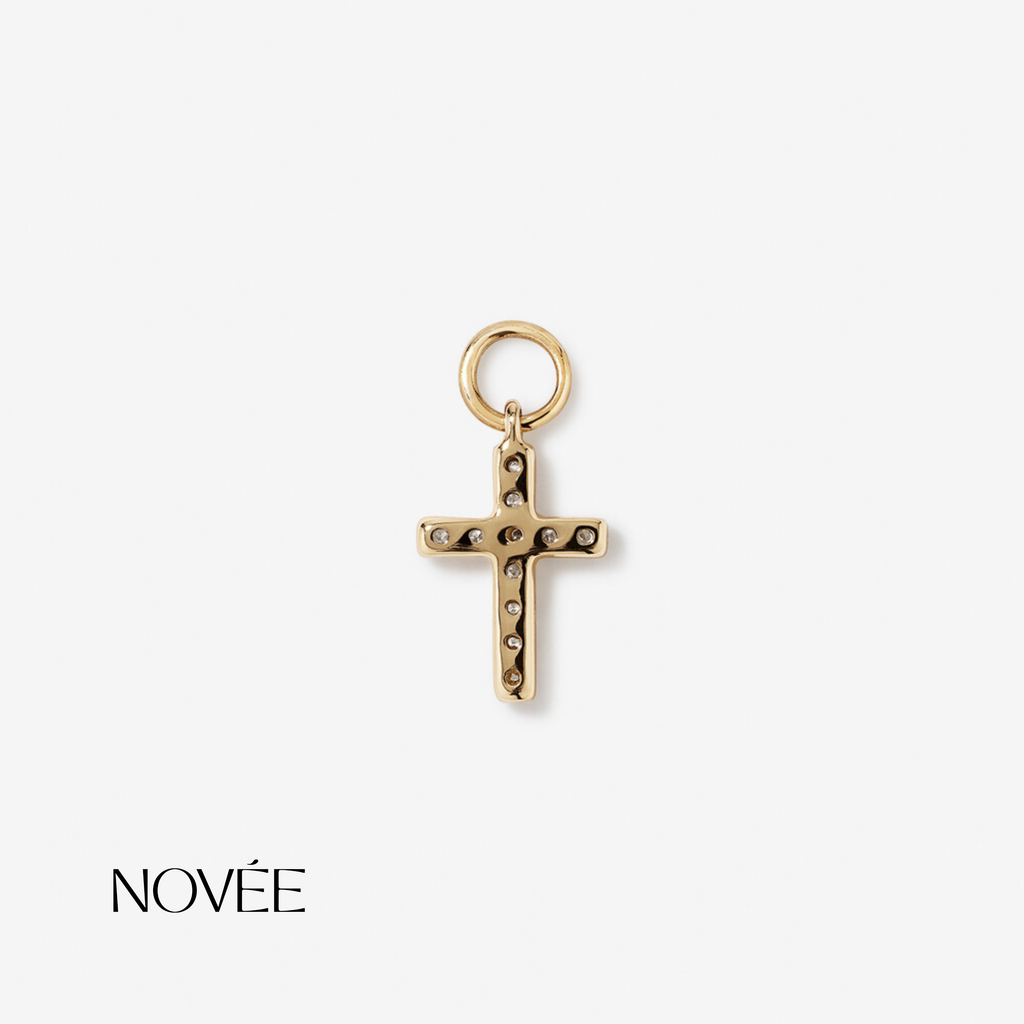 Diamond Cross Charm Pendant Minimal Faith Jewelry Gift Necklace
