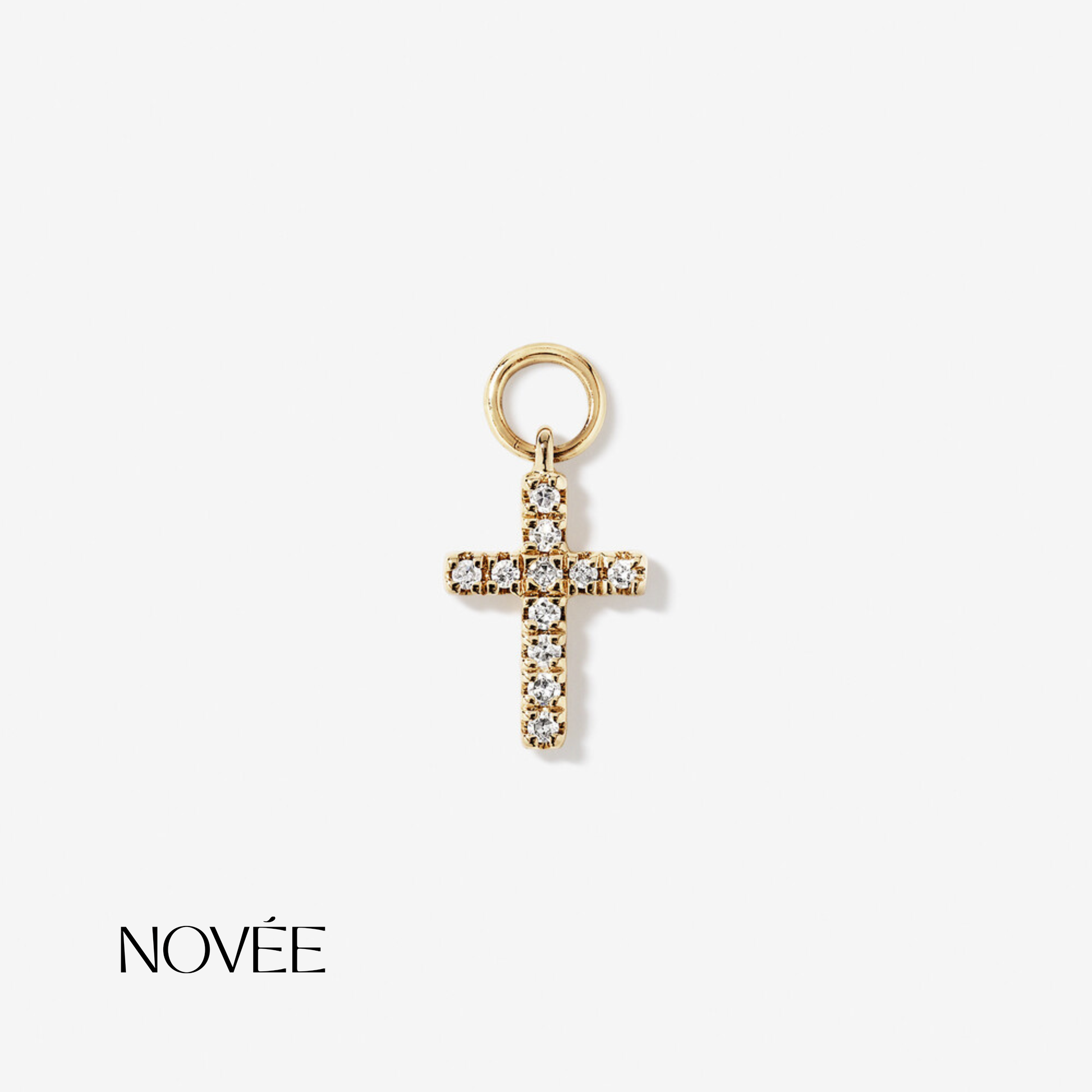 Diamond Cross Charm Pendant Minimal Faith Jewelry Gift Necklace