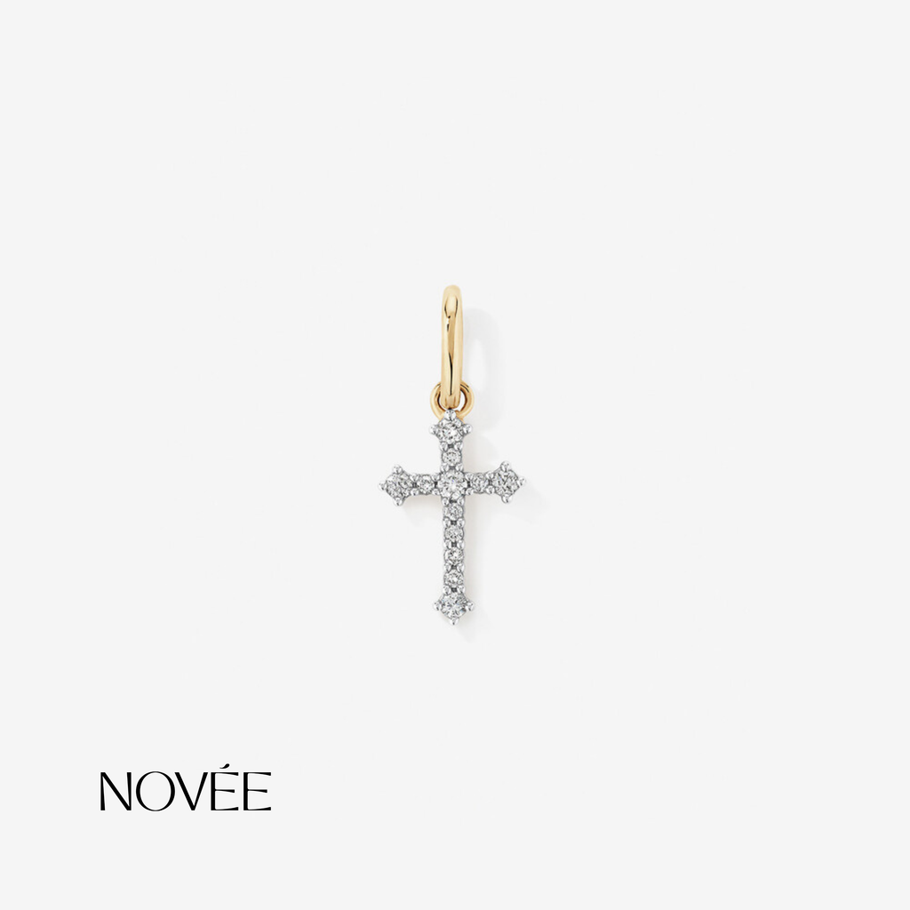 Diamond Cross Pendant Charm Minimal Faith Jewelry Gift Everyday