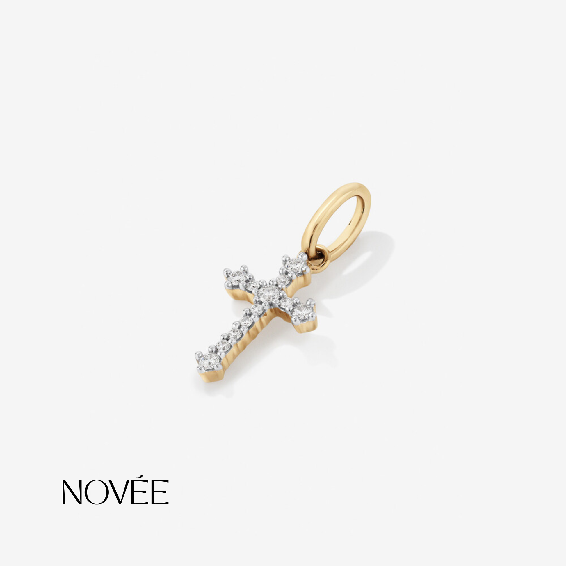 Diamond Cross Pendant Charm Minimal Faith Jewelry Gift Everyday