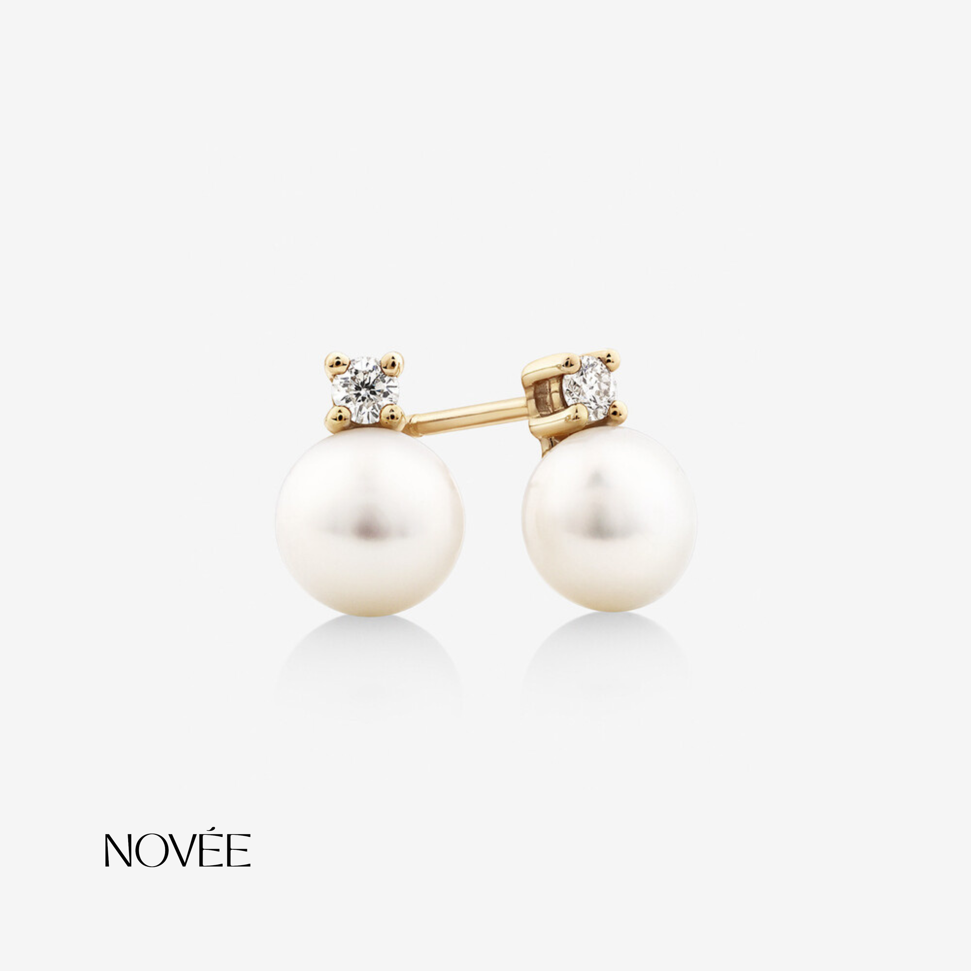 Pearl Diamond Stud Earrings Classic Minimal Elegant Everyday Gift Jewelry