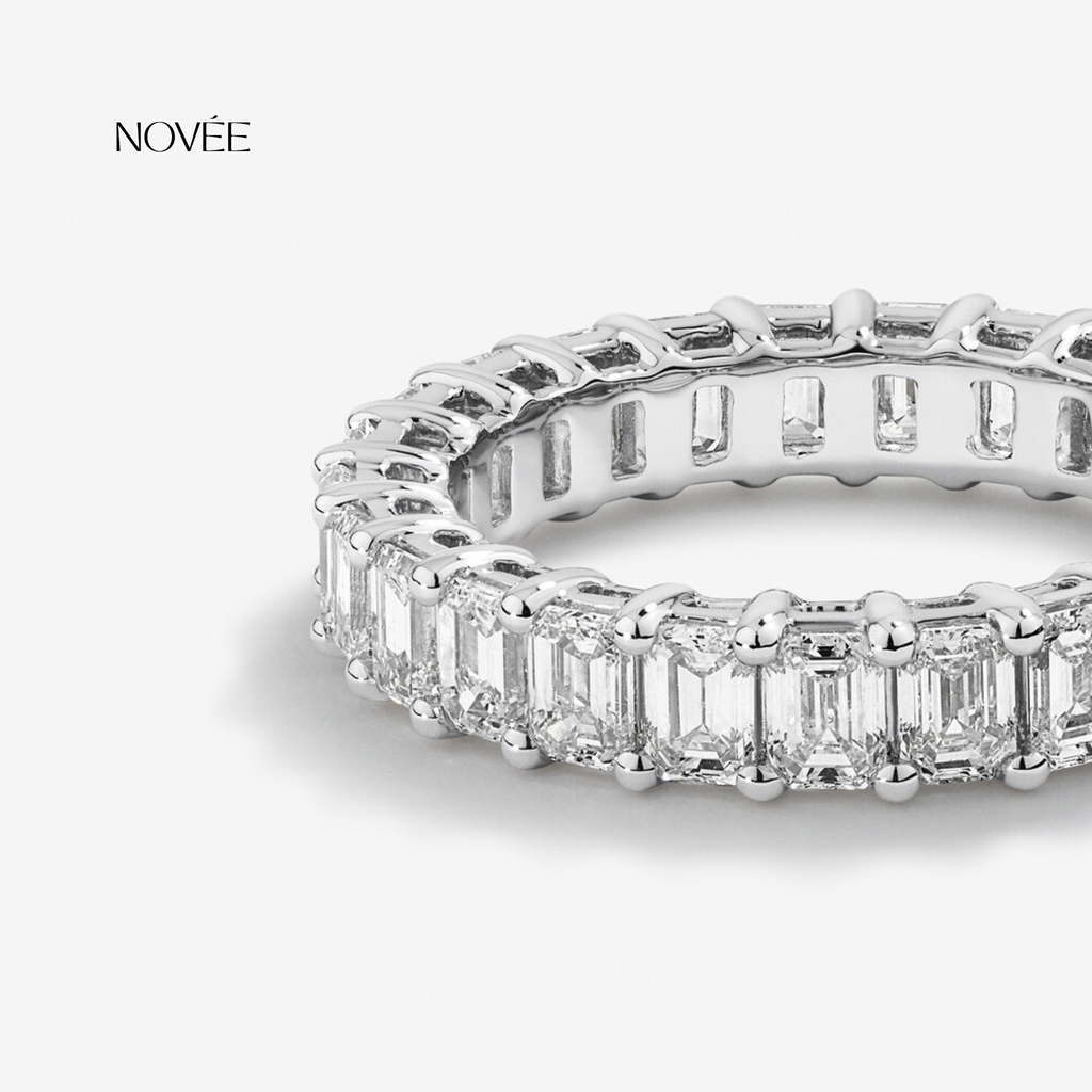 Prestige Emerald Cut Lab Grown Diamond Eternity Band in 9K Yellow Gold My Store