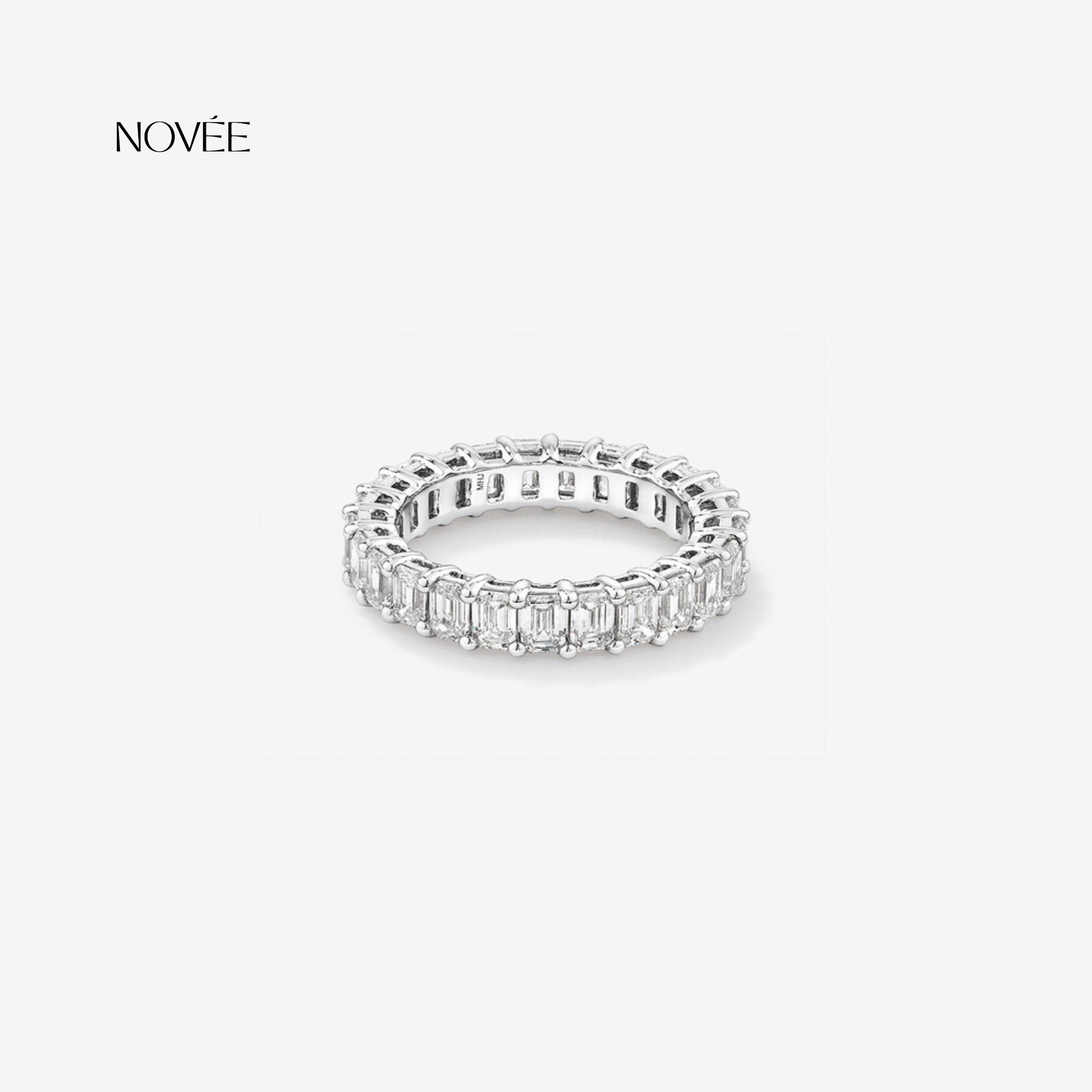 Emerald Cut Diamond Eternity Band Ring Minimal Wedding Jewelry