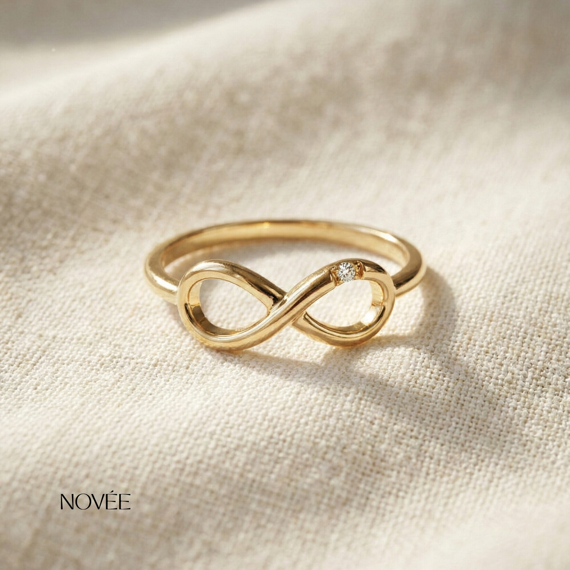 Infinity Diamond Ring Minimal Love Band Gift For Her
