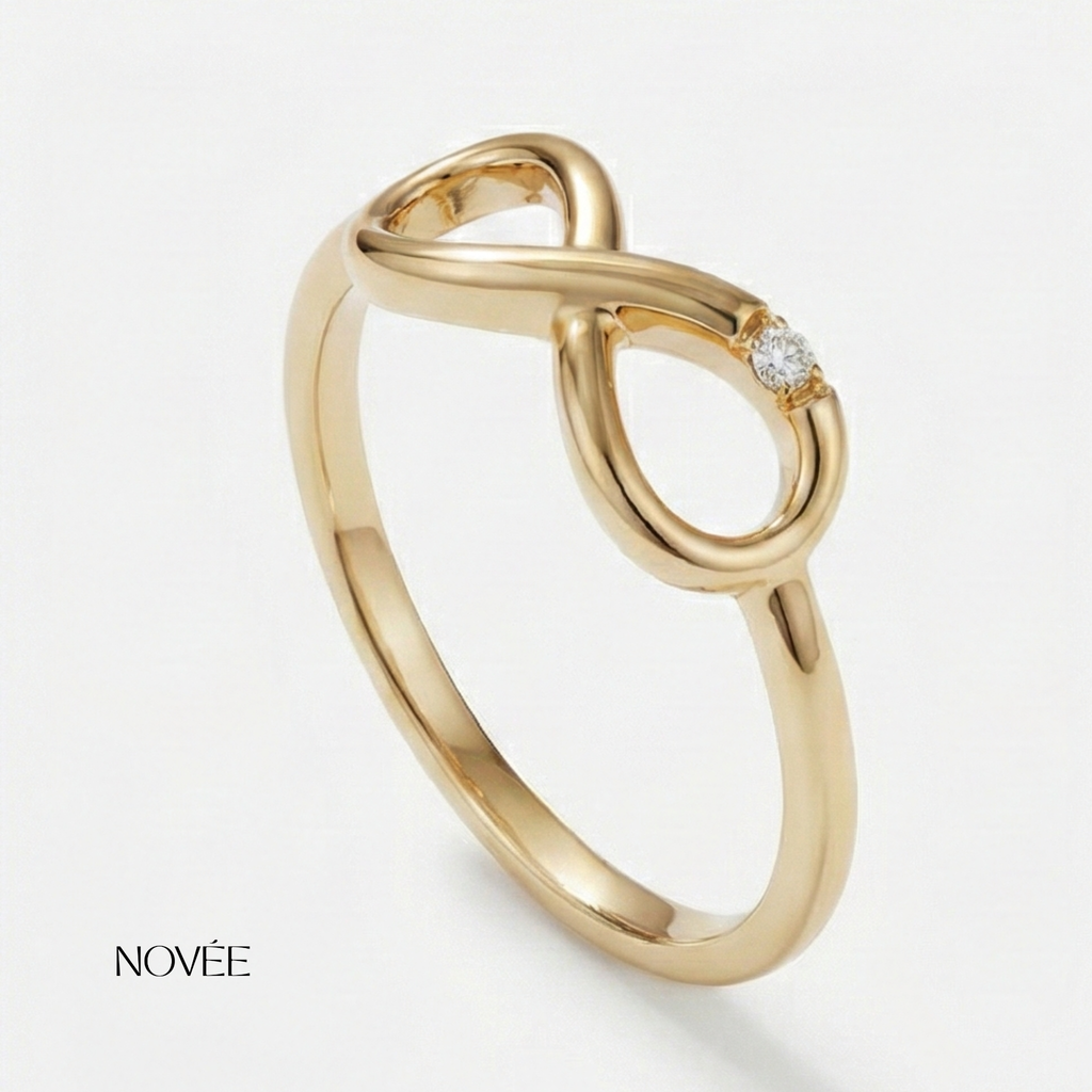Infinity Diamond Ring Minimal Love Band Gift For Her
