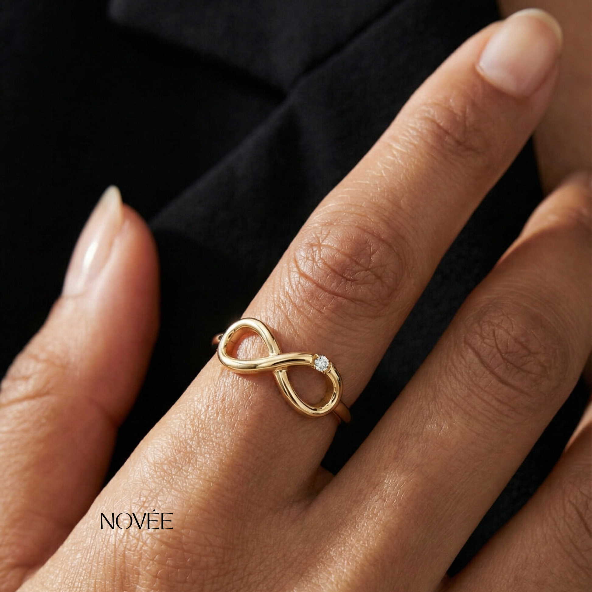 Infinity Diamond Ring Minimal Love Band Gift For Her