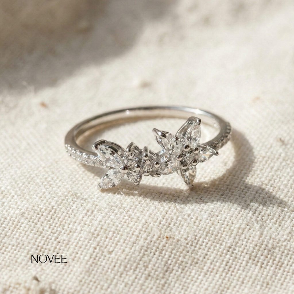Butterfly Diamond Ring Elegant Sparkle Band Gift For Her