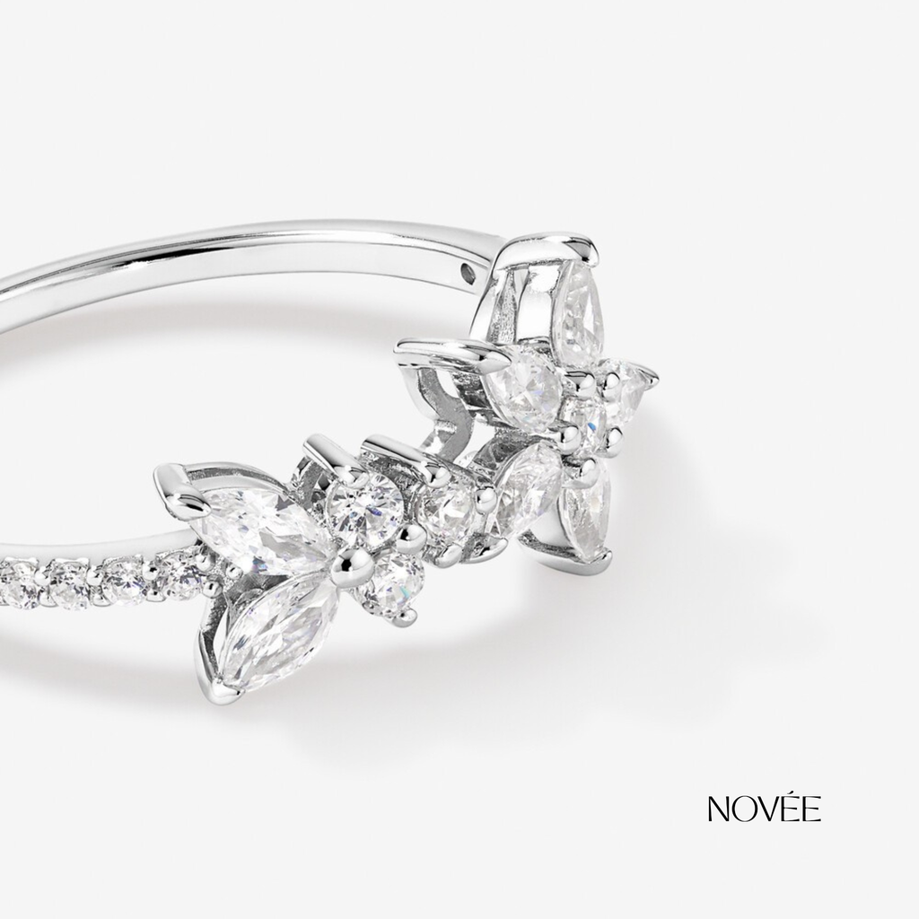 Butterfly Diamond Ring Elegant Sparkle Band Gift For Her