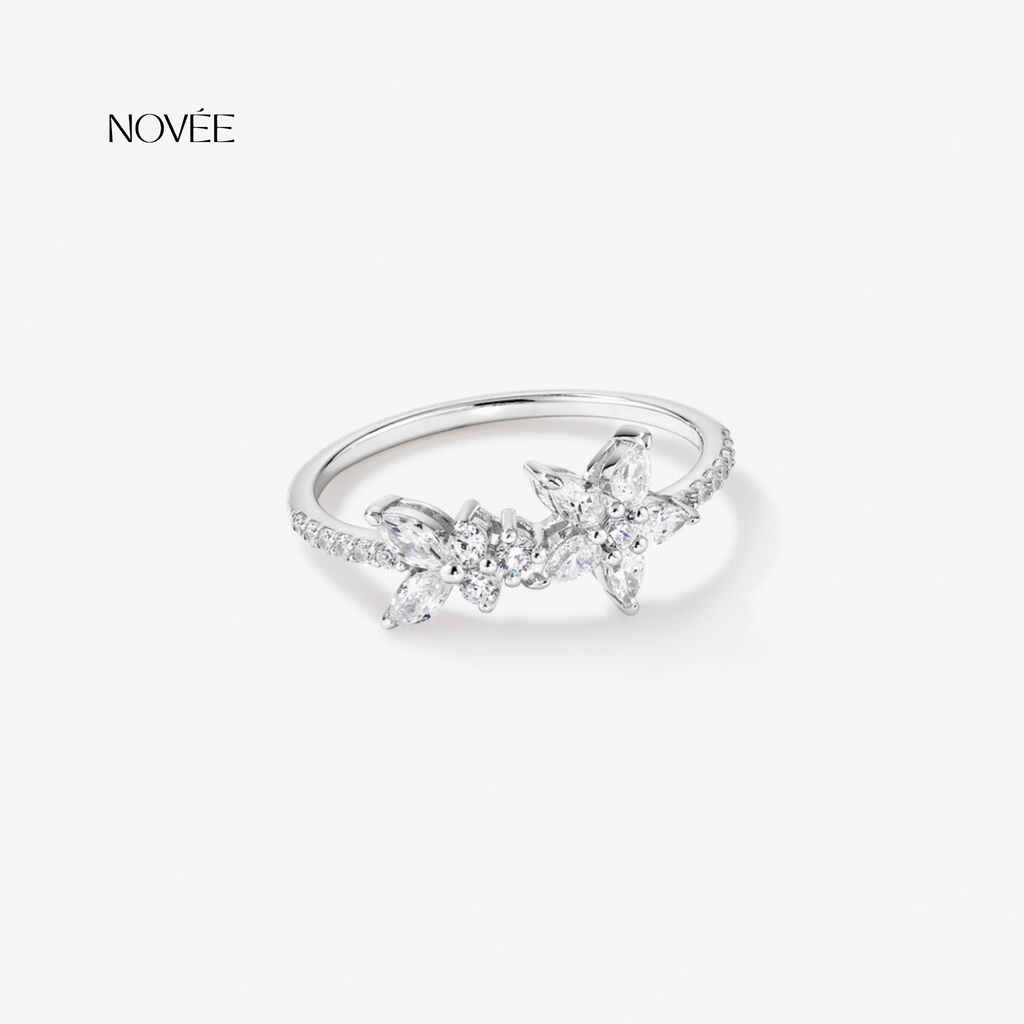 Butterfly Diamond Ring Elegant Sparkle Band Gift For Her