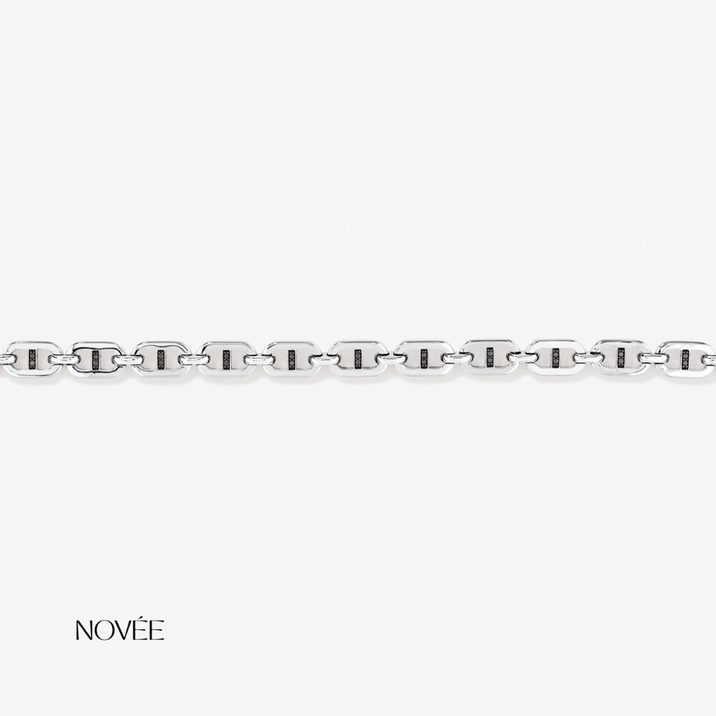 Minimal White Gold Link Bracelet Modern Everyday Chain Gift For Him