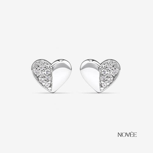 Amour Heart Cut Lab Grown Diamond Stud Earrings in 14K Yellow Gold My Store