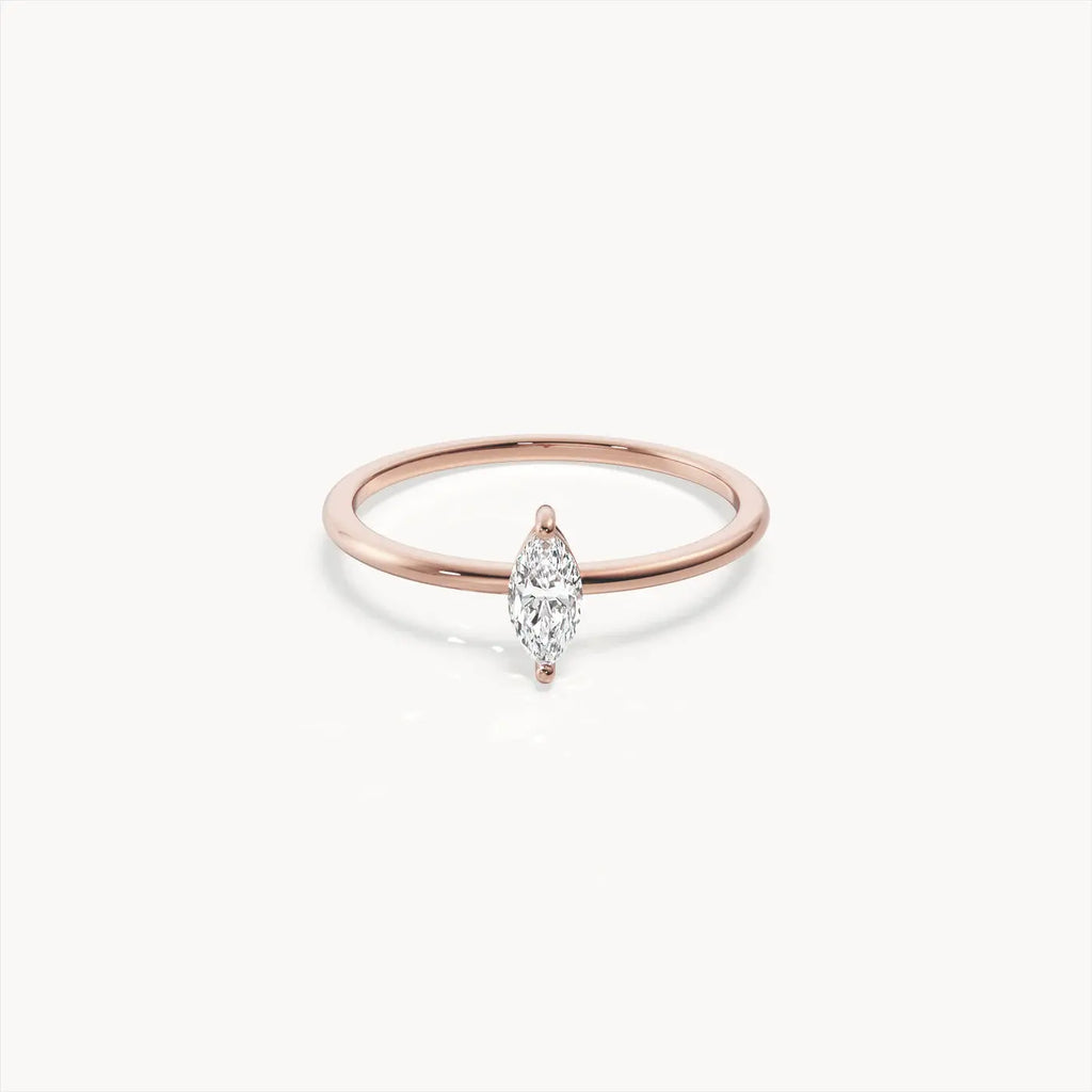 Étoile Marquise Cut Lab Grown Diamond Engagement Ring in 18K Yellow Gold My Store