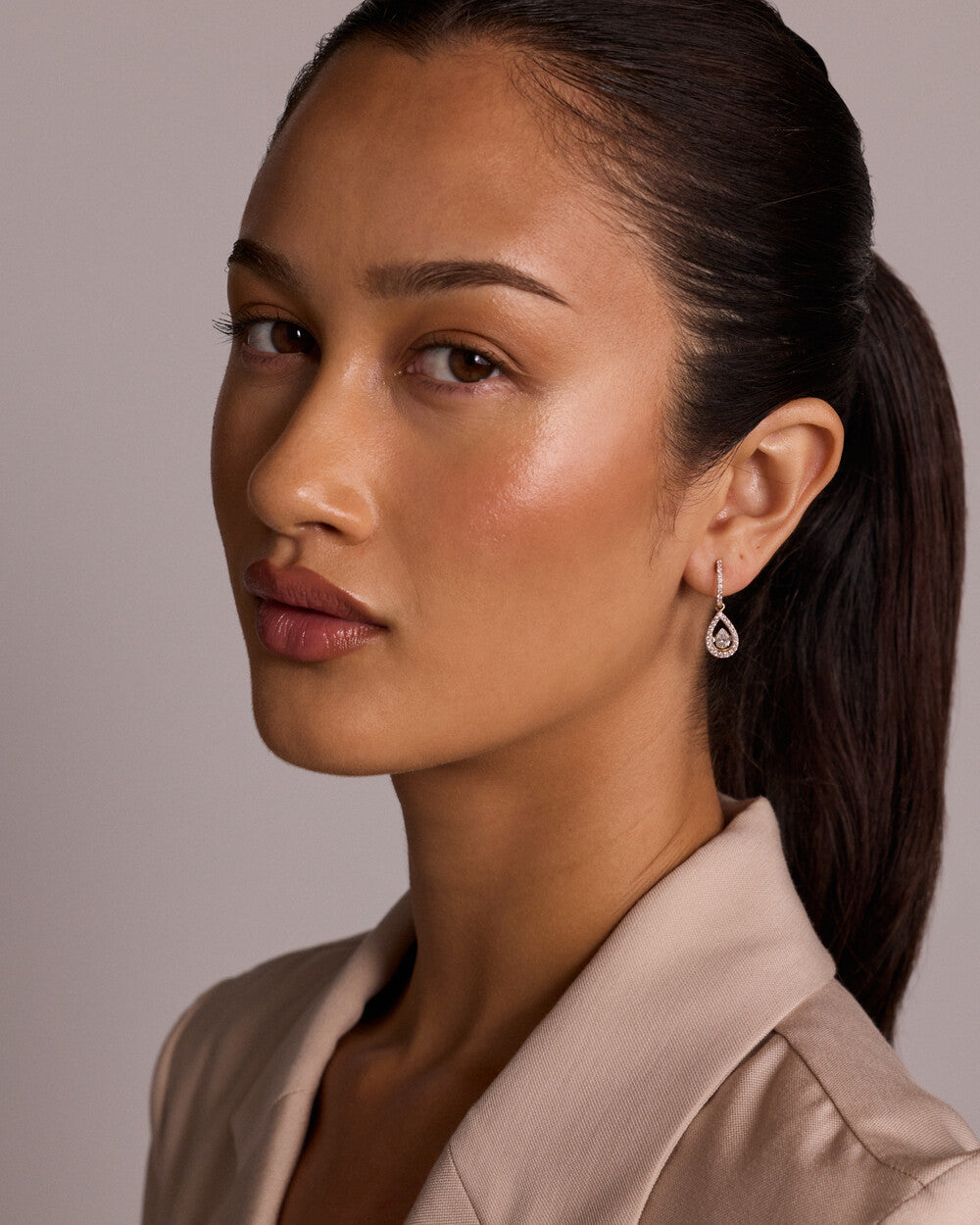 The Royale Pear Radiance Hoops