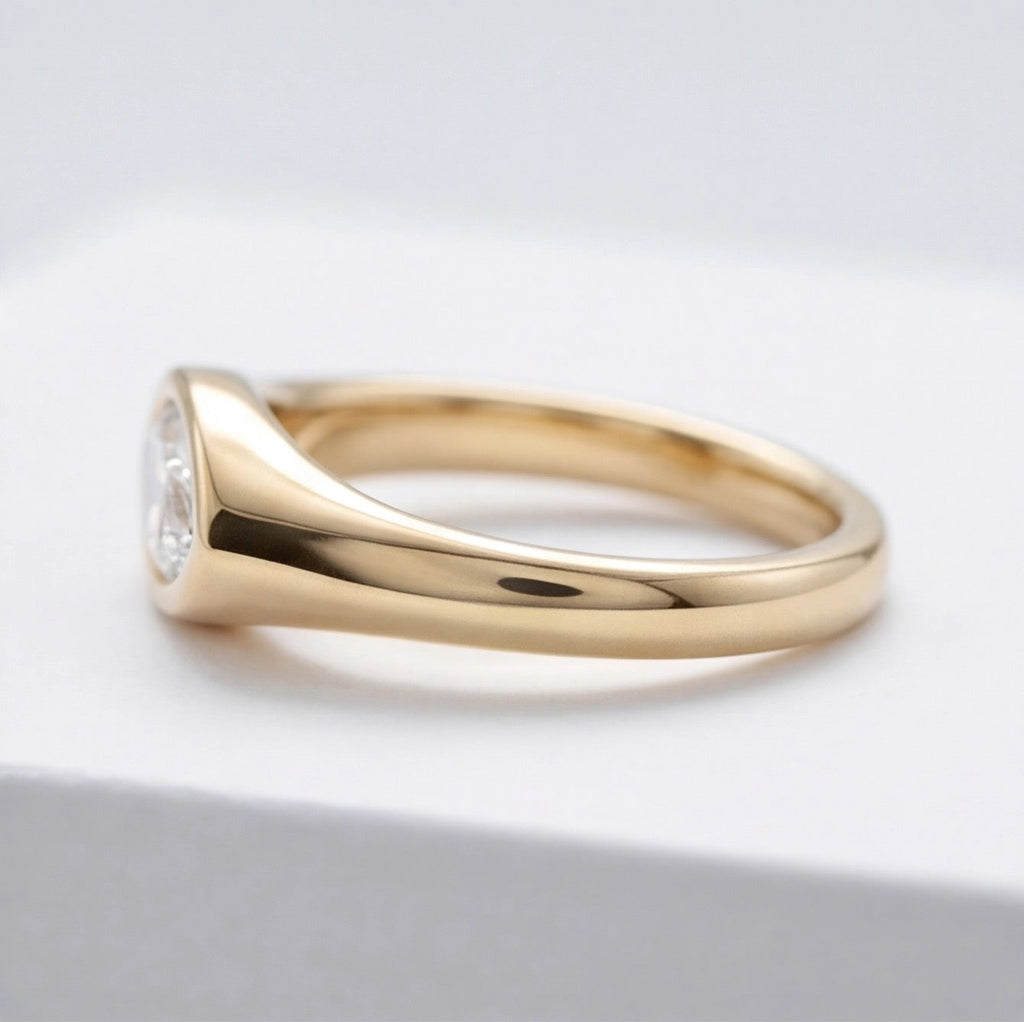 Flamme Marquise Lab Diamond Ring in Yellow Gold My Store