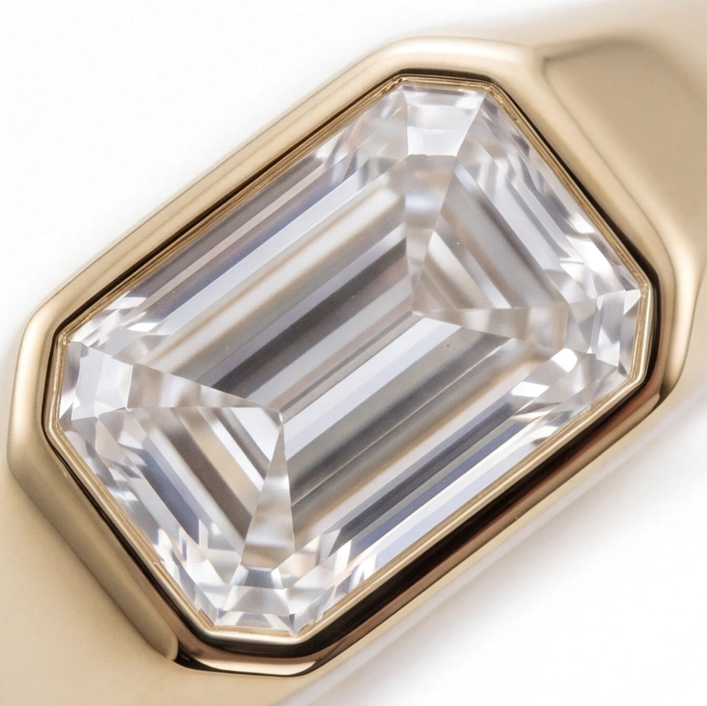 Régence Emerald Lab Diamond Ring in Yellow Gold My Store