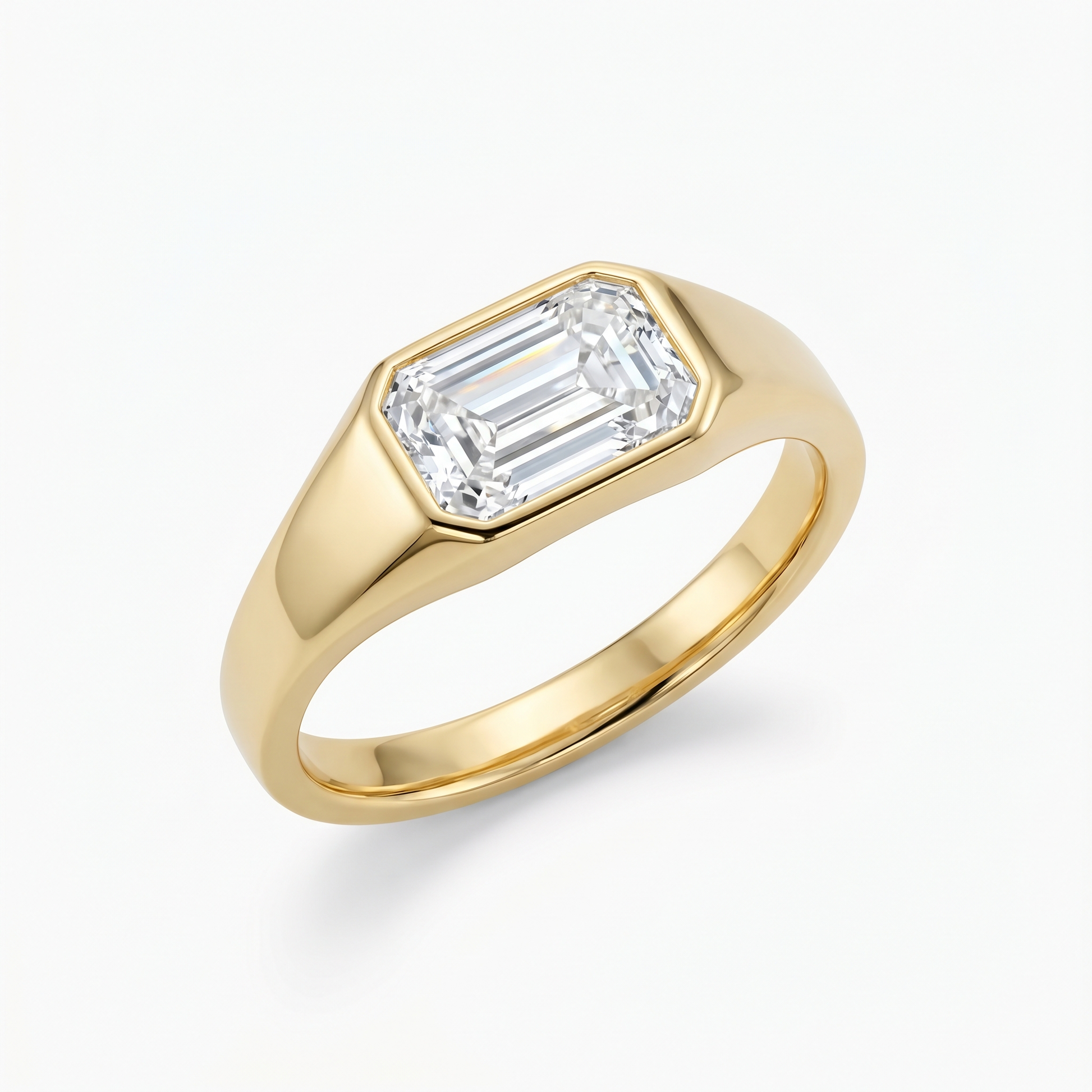 Régence Emerald Lab Diamond Ring in Yellow Gold My Store