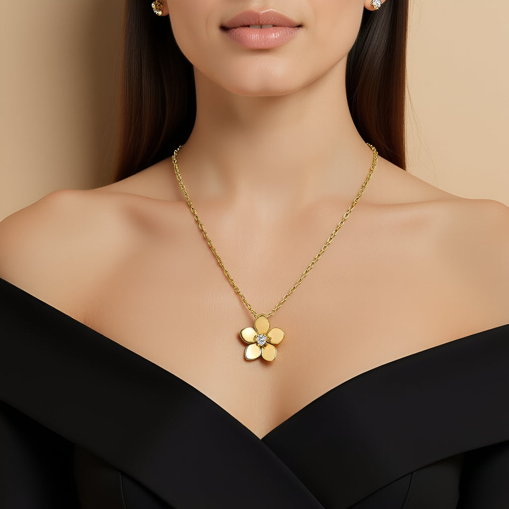 Golden Blossom Elegance Necklaces
